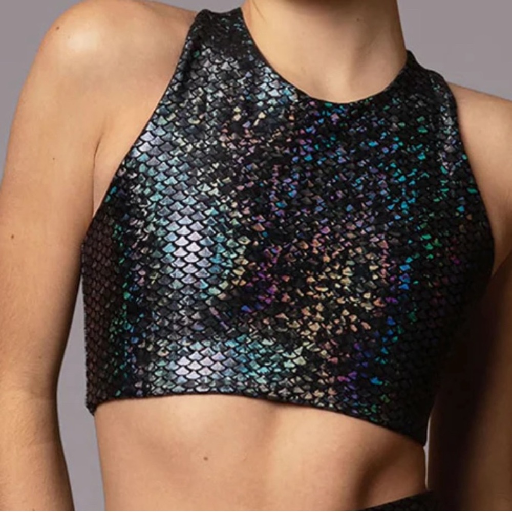 Emily Hsu Black Mermaid Sports Bra